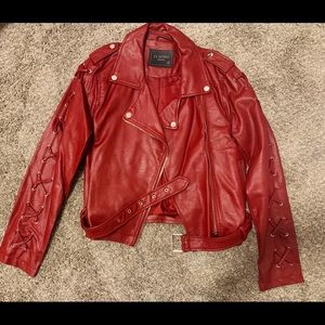 Red PU Leather Jacket